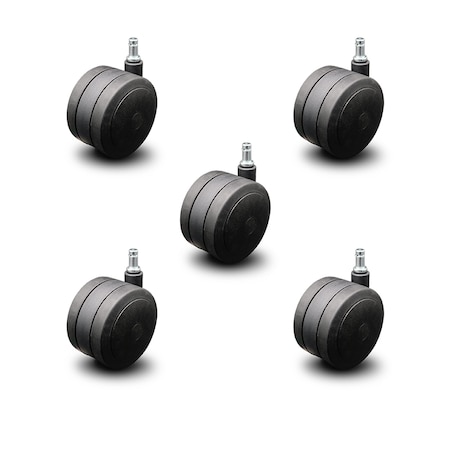 Service Caster 4" Black Soft Wheel Grip Ring Office Chair Casters SCC, PK5 SCC-GR02S100-TPR-BLK-716-5